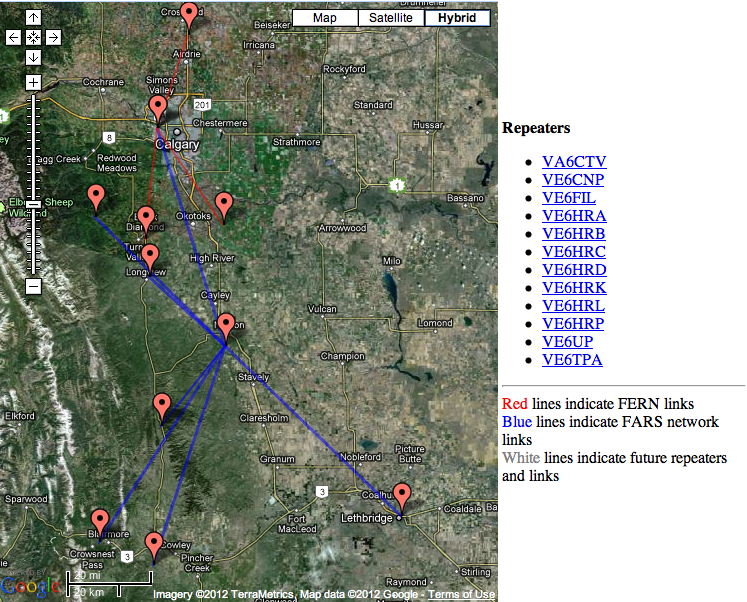 farsrepeatermap Foothills Amateur Radio Society